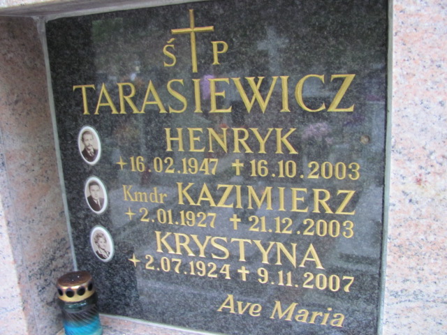 Kazimierz TARASIEWICZ 1927 Gdynia - Grobonet - Wyszukiwarka osób pochowanych