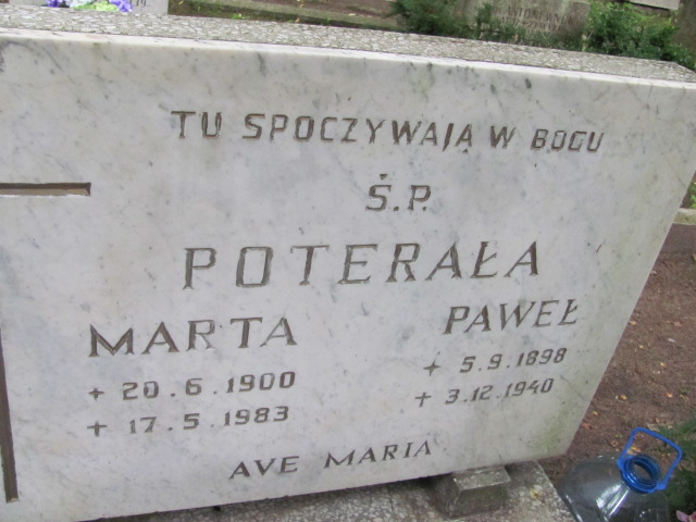 Marta POTERAŁA 1900 Gdynia - Grobonet - Wyszukiwarka osób pochowanych