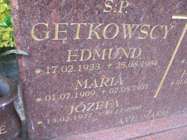 Franciszka GĘTKOWSKA Gdynia - Grobonet - Wyszukiwarka osób pochowanych