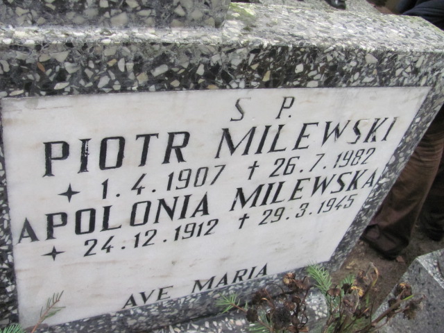 Piotr MILEWSKI 1907 Gdynia - Grobonet - Wyszukiwarka osób pochowanych