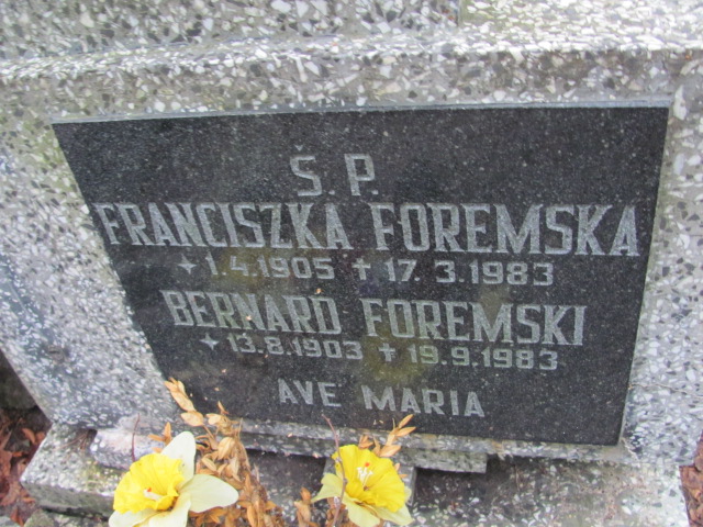 Franciszka FOREMSKA 1905 Gdynia - Grobonet - Wyszukiwarka osób pochowanych