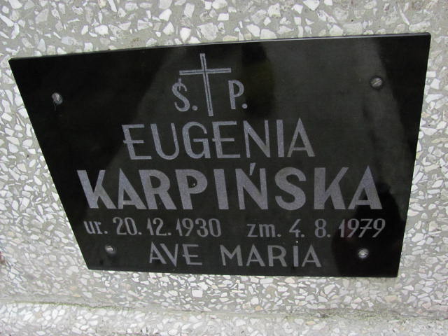 Eugenia KARPIŃSKA 1930 Gdynia - Grobonet - Wyszukiwarka osób pochowanych