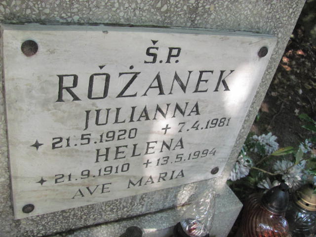 Julianna RÓŻANEK 1920 Gdynia - Grobonet - Wyszukiwarka osób pochowanych