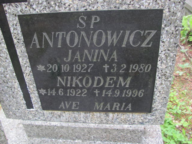 Janina ANTONOWICZ 1927 Gdynia - Grobonet - Wyszukiwarka osób pochowanych