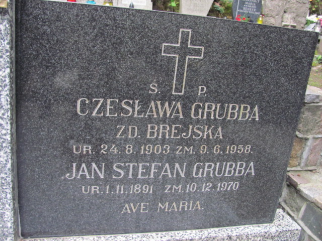 Czesława GRUBBA 1903 Gdynia - Grobonet - Wyszukiwarka osób pochowanych