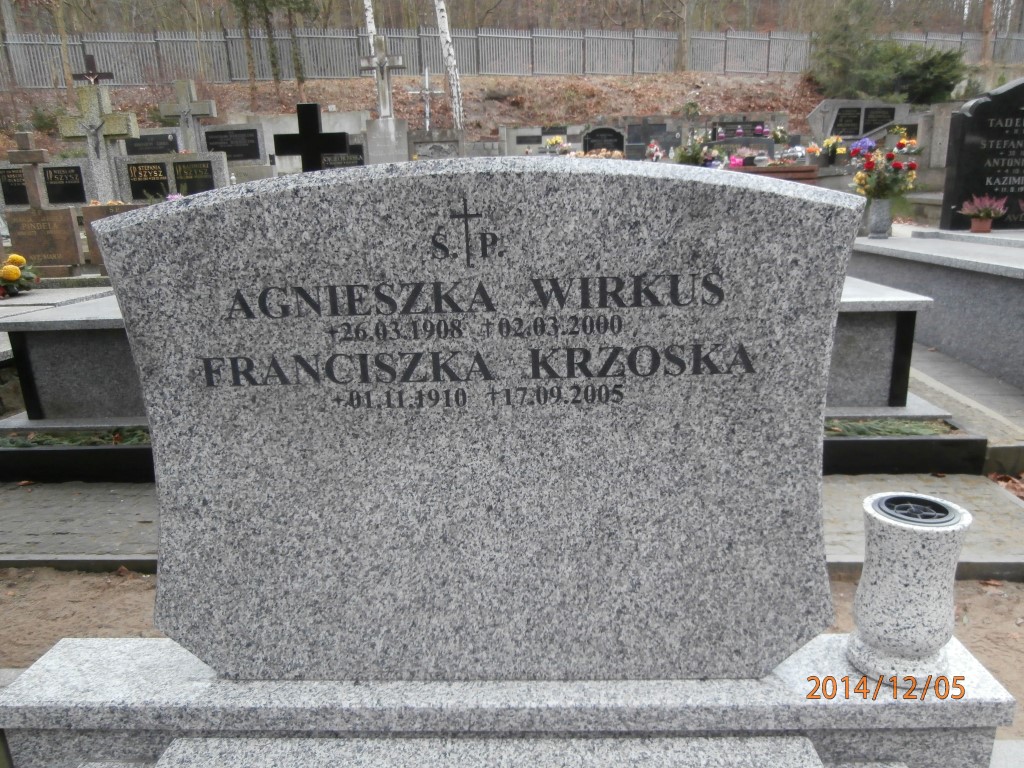 Franciszka KRZOSKA 1910 Gdynia - Grobonet - Wyszukiwarka osób pochowanych