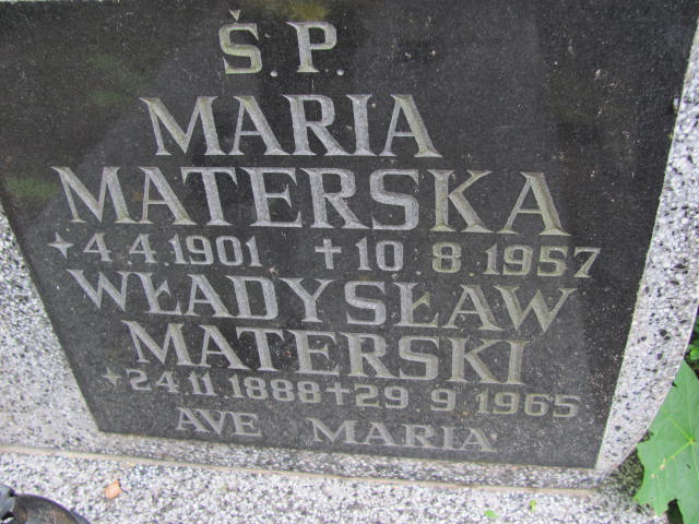 Maria MATERSKA 1901 Gdynia - Grobonet - Wyszukiwarka osób pochowanych