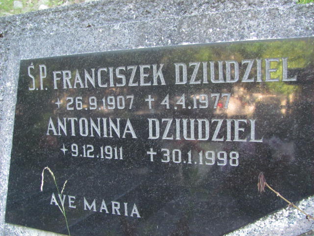 Franciszek DZIUDZIEL 1907 Gdynia - Grobonet - Wyszukiwarka osób pochowanych