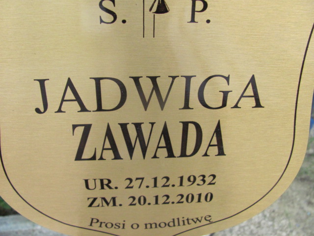 Jadwiga ZAWADA 1932 Gdynia - Grobonet - Wyszukiwarka osób pochowanych