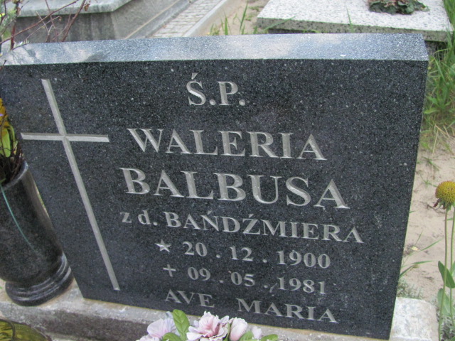 Waleria BALBUSA 1900 Gdynia - Grobonet - Wyszukiwarka osób pochowanych