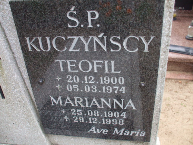 Teofil KUCZYŃSKI 1900 Gdynia - Grobonet - Wyszukiwarka osób pochowanych