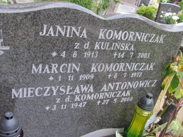 Janina KOMORNICZAK 1913 Gdynia - Grobonet - Wyszukiwarka osób pochowanych