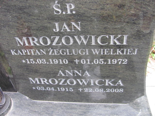 Anna MROZOWICKA 1915 Gdynia - Grobonet - Wyszukiwarka osób pochowanych