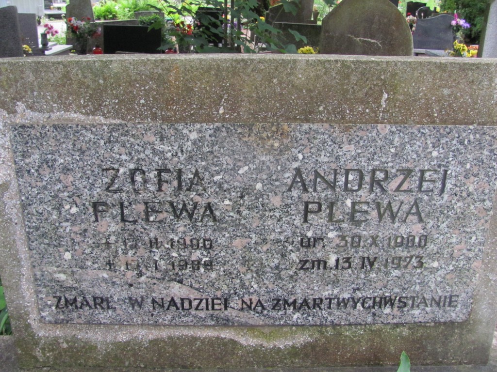 Zofia PLEWA 1900 Gdynia - Grobonet - Wyszukiwarka osób pochowanych