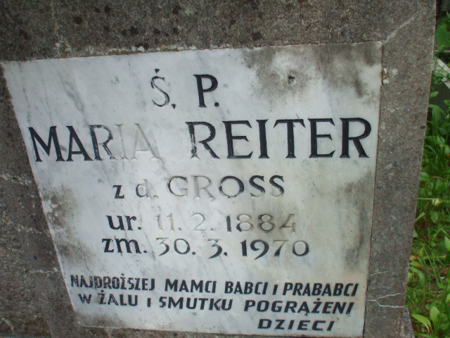Maria REITER 1884 Gdynia - Grobonet - Wyszukiwarka osób pochowanych