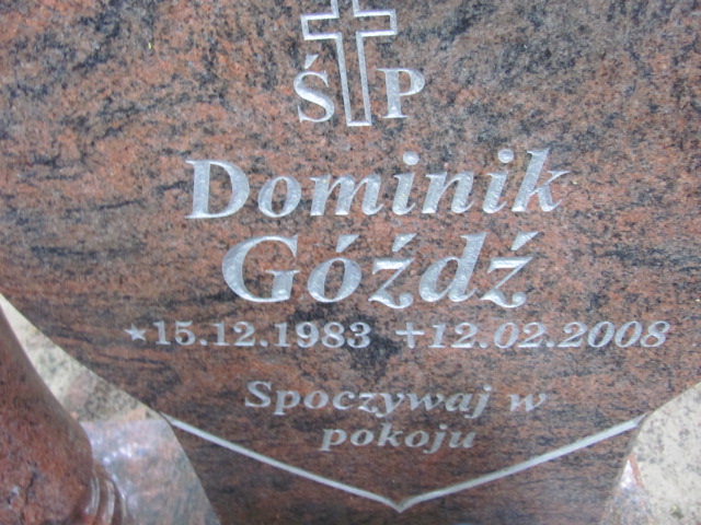 Dominik GÓŹDŹ 1983 Gdynia - Grobonet - Wyszukiwarka osób pochowanych