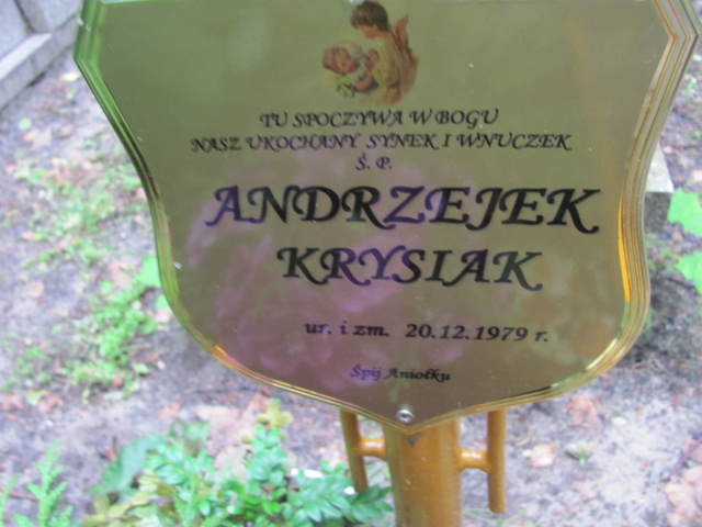 Andrzejek KRYSIAK 1979 Gdynia - Grobonet - Wyszukiwarka osób pochowanych