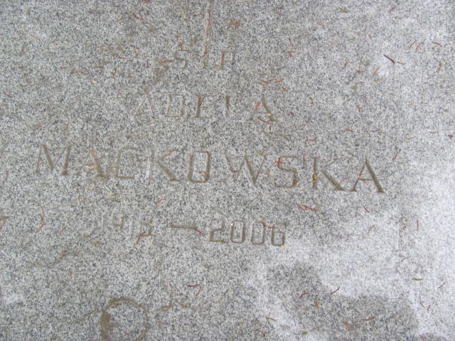 Adela MAĆKOWSKA 1918 Gdynia - Grobonet - Wyszukiwarka osób pochowanych