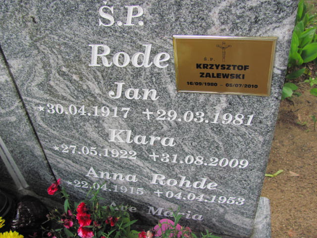 Anna ROHDE 1915 Gdynia - Grobonet - Wyszukiwarka osób pochowanych