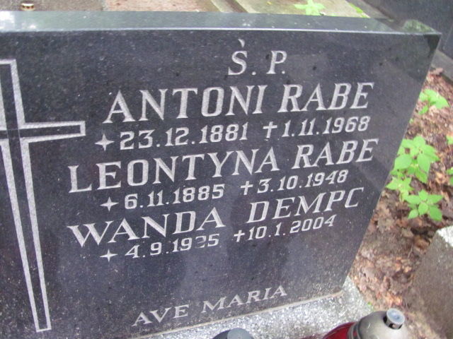 Antoni RABE 1900 Gdynia - Grobonet - Wyszukiwarka osób pochowanych