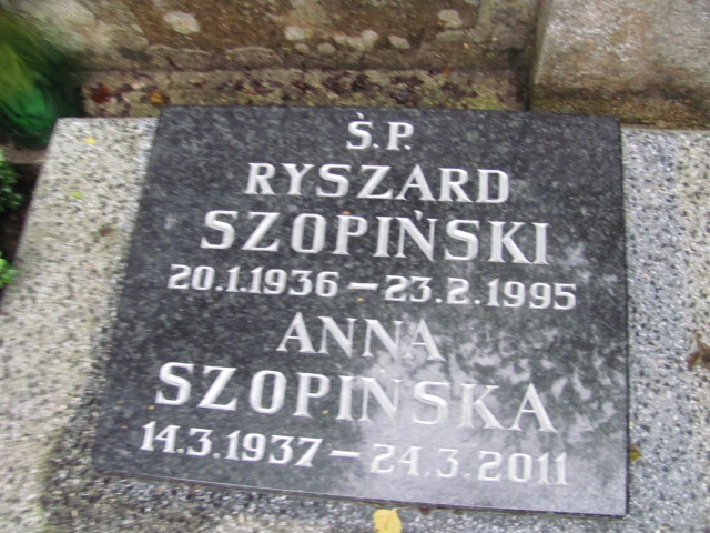 Anna Elżbieta SZOPIŃSKA 1937 Gdynia - Grobonet - Wyszukiwarka osób pochowanych