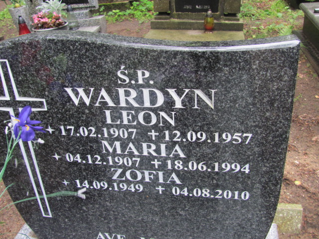 Zofia WARDYN 1949 Gdynia - Grobonet - Wyszukiwarka osób pochowanych
