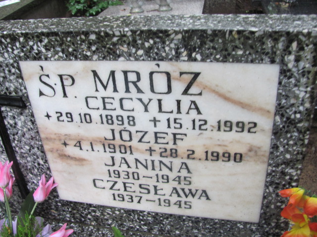 Cecylia MRÓZ 1898 Gdynia - Grobonet - Wyszukiwarka osób pochowanych