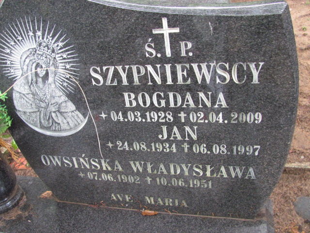 Władysława OWSIŃSKA 1902 Gdynia - Grobonet - Wyszukiwarka osób pochowanych
