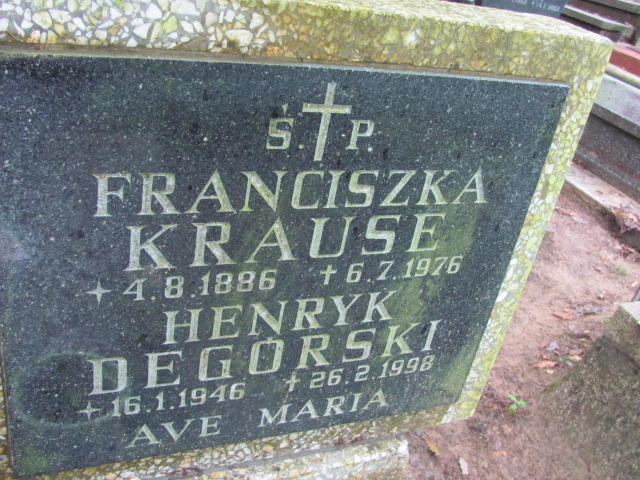 Franciszka KRAUSE 1886 Gdynia - Grobonet - Wyszukiwarka osób pochowanych