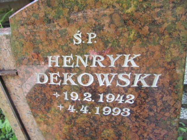 Henryk DEKOWSKI 1942 Gdynia - Grobonet - Wyszukiwarka osób pochowanych