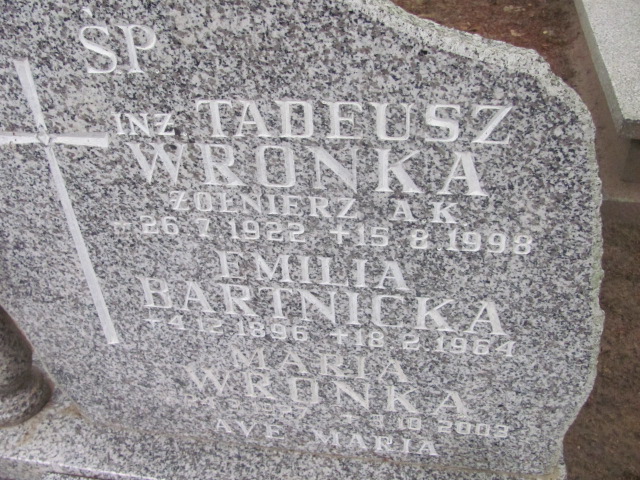 Tadeusz WRONKA 1922 Gdynia - Grobonet - Wyszukiwarka osób pochowanych