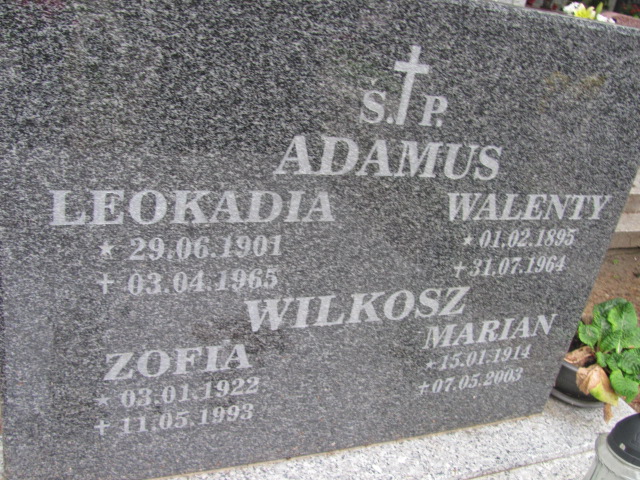 Leokadia ADAMUS 1901 Gdynia - Grobonet - Wyszukiwarka osób pochowanych