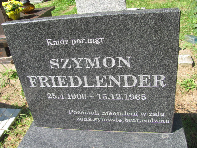 Szymon FRIEDLENDER 1909 Gdynia - Grobonet - Wyszukiwarka osób pochowanych