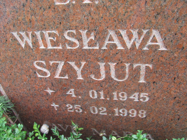 Wiesława SZCZYPIŃSKA - SZYJUT 1945 Gdynia - Grobonet - Wyszukiwarka osób pochowanych