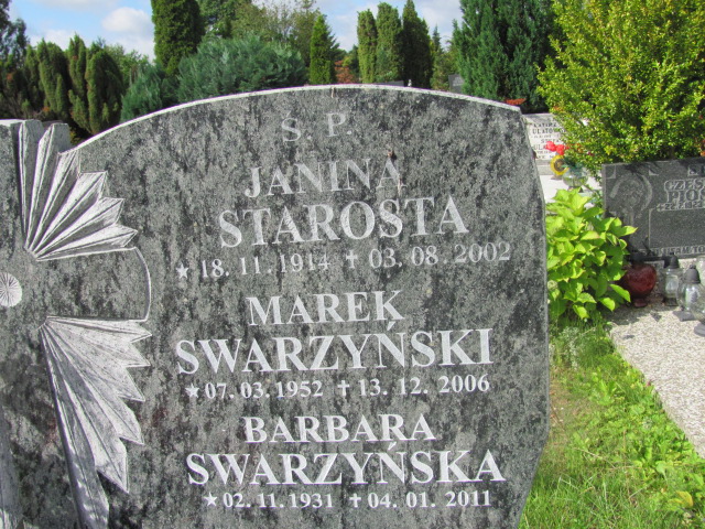 Barbara Maria SWARZYŃSKA  1931 Gdynia - Grobonet - Wyszukiwarka osób pochowanych