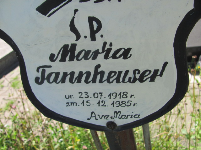 Maria TANNHEUSER 1918 Gdynia - Grobonet - Wyszukiwarka osób pochowanych