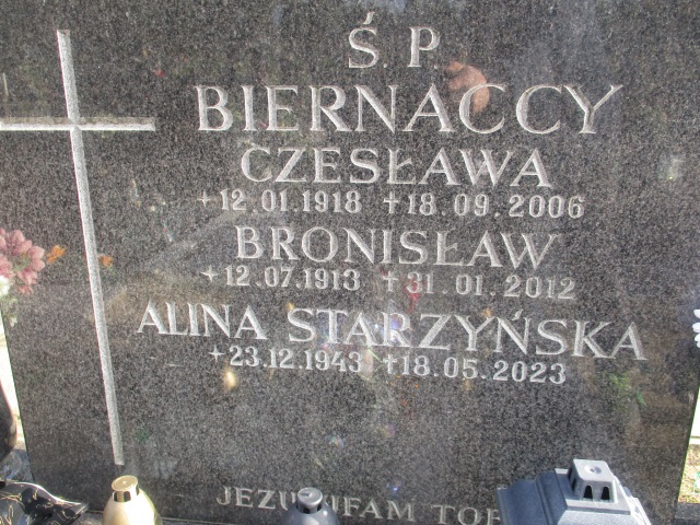 Czesława BIERNACKA 1918 Gdynia - Grobonet - Wyszukiwarka osób pochowanych