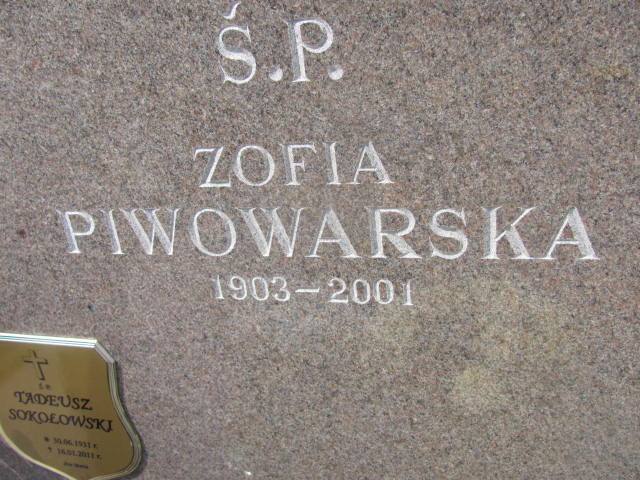 Zofia PIWOWARSKA 1903 Gdynia - Grobonet - Wyszukiwarka osób pochowanych