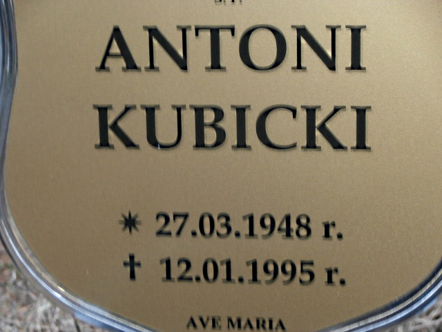 Antoni KUBICKI 1948 Gdynia - Grobonet - Wyszukiwarka osób pochowanych