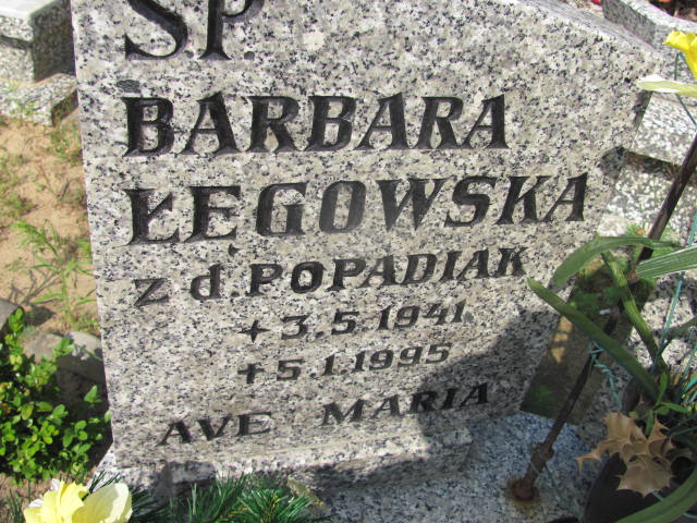 Barbara ŁĘGOWSKA 1941 Gdynia - Grobonet - Wyszukiwarka osób pochowanych