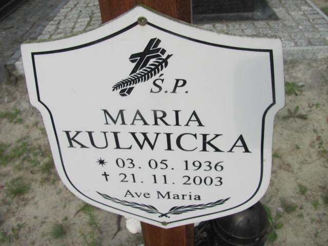 Maria KULWICKA 1936 Gdynia - Grobonet - Wyszukiwarka osób pochowanych