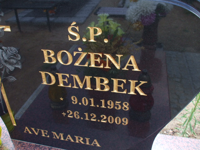 Bożena Alicja DEMBEK  1958 Gdynia - Grobonet - Wyszukiwarka osób pochowanych