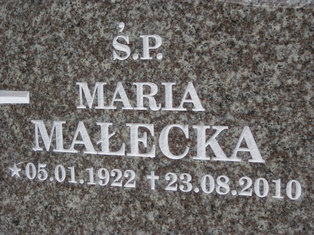 Maria MAŁECKA 1922 Gdynia - Grobonet - Wyszukiwarka osób pochowanych