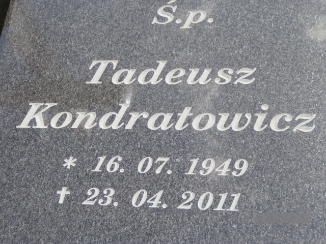 Tadeusz KONDRATOWICZ 1949 Gdynia - Grobonet - Wyszukiwarka osób pochowanych
