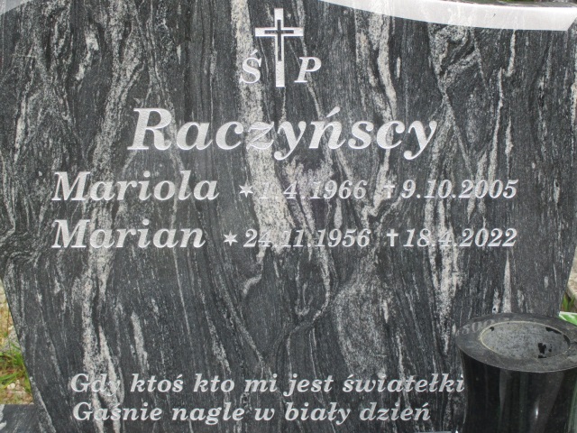 Mariola RACZYŃSKA 1966 Gdynia - Grobonet - Wyszukiwarka osób pochowanych