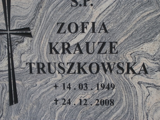 Zofia KRAUZE TRUSZKOWSKA 1949 Gdynia - Grobonet - Wyszukiwarka osób pochowanych