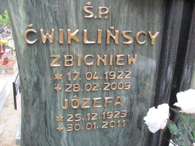 Józefa ĆWIKLIŃSKA 1923 Gdynia - Grobonet - Wyszukiwarka osób pochowanych