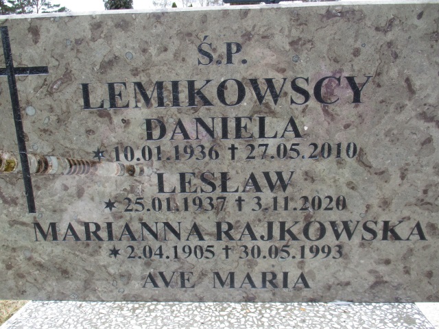 Daniela LEMIKOWSKA 1936 Gdynia - Grobonet - Wyszukiwarka osób pochowanych