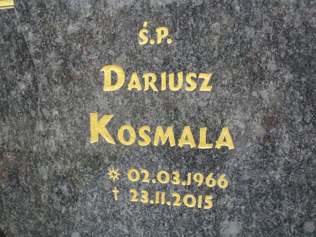 Dariusz KOSMALA 1966 Gdynia - Grobonet - Wyszukiwarka osób pochowanych