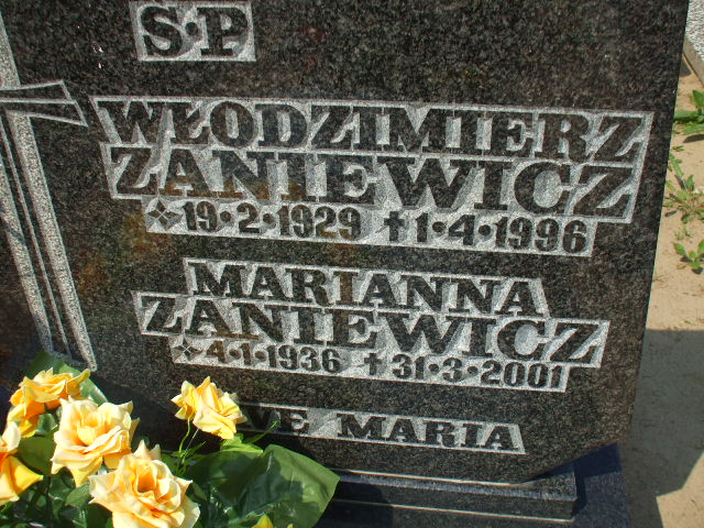 Marianna ZANIEWICZ 1936 Gdynia - Grobonet - Wyszukiwarka osób pochowanych